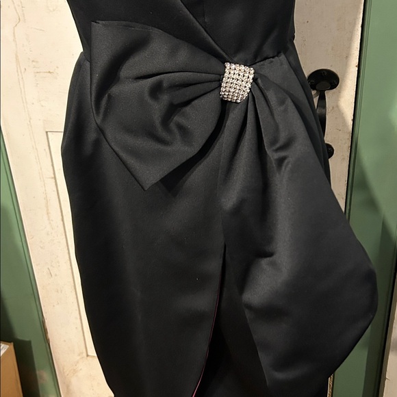 VTG Nili Martin Strapless Gown Sz 12 Black + Magenta Lining Made USA 90s Mobwife - Picture 4 of 16